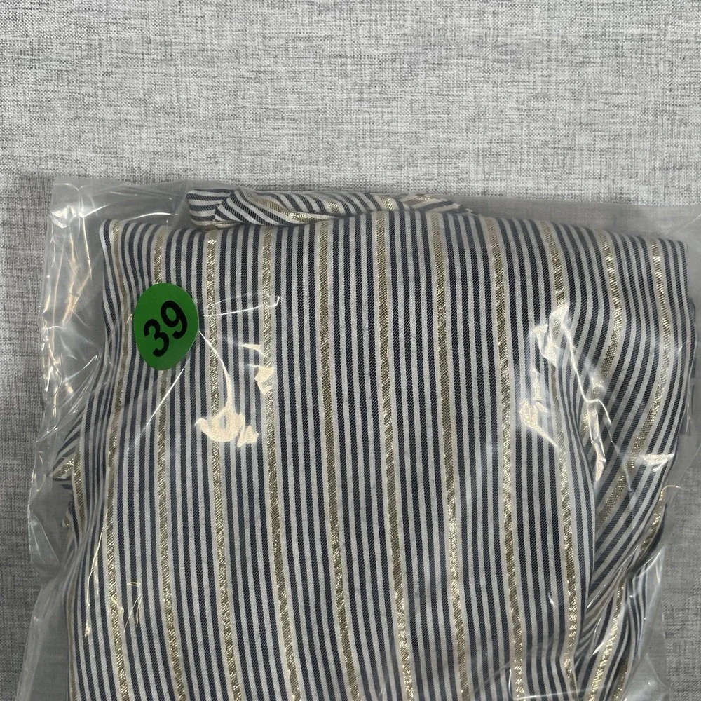 Express Blouse Women's XS Blue Striped Round Neck Long Sleeve Casual Pullover - Picture 9 of 9